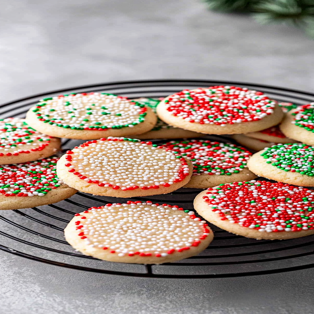Recipe preparation for Stacked Christmas Sprinkle Cookies
