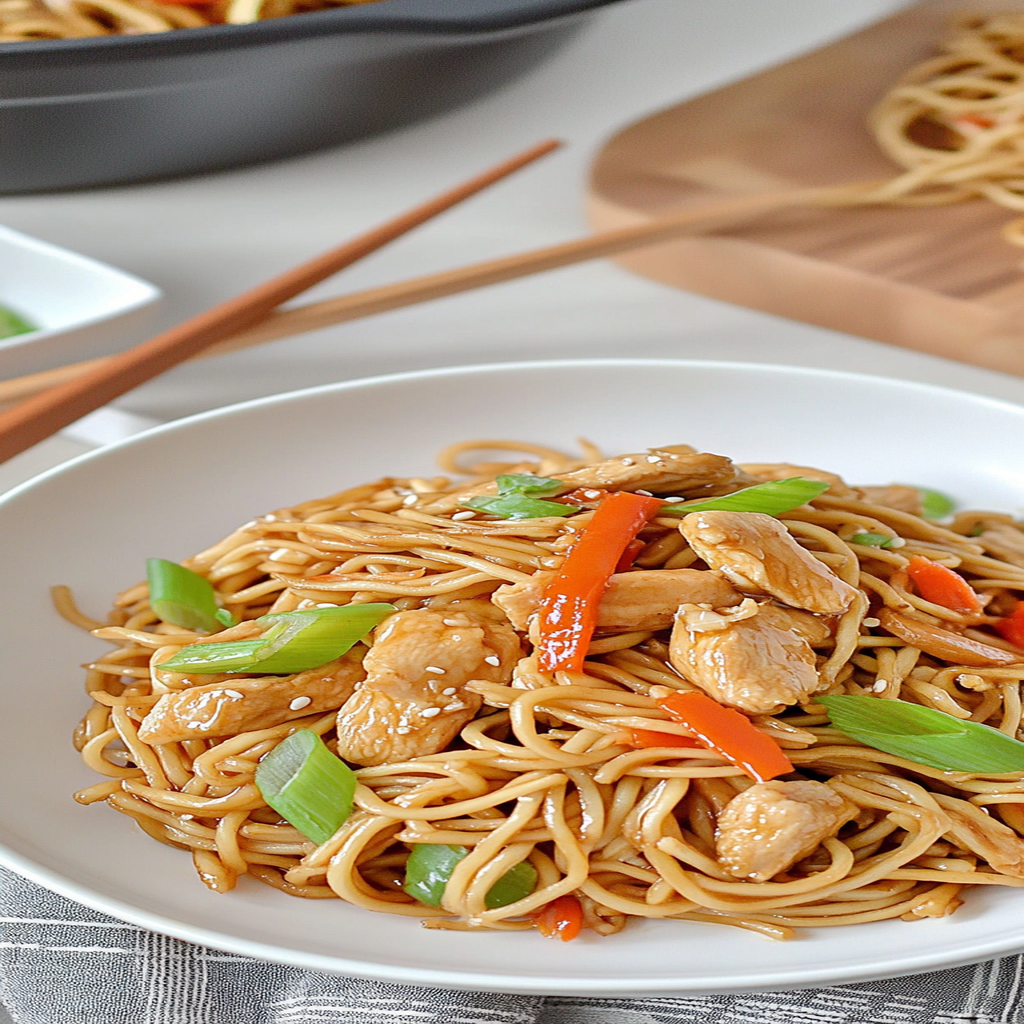 Recipe preparation for Chicken Lo Mein