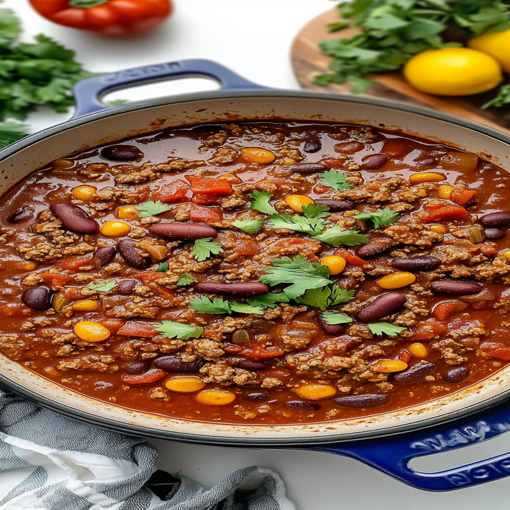 Recipe preparation for easy stovetop chili recipe