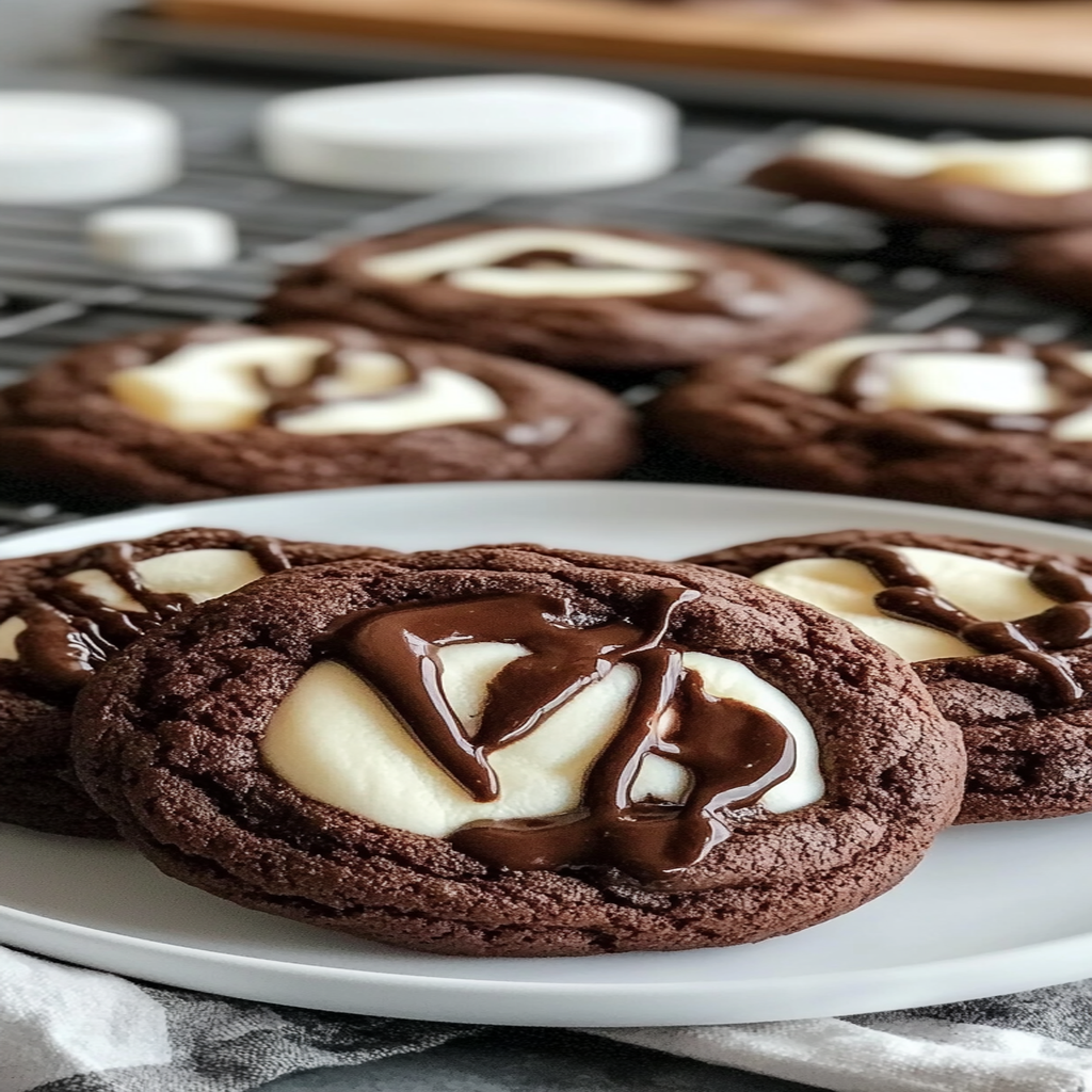 Recipe preparation for Chocolate Marshmallow Cookies