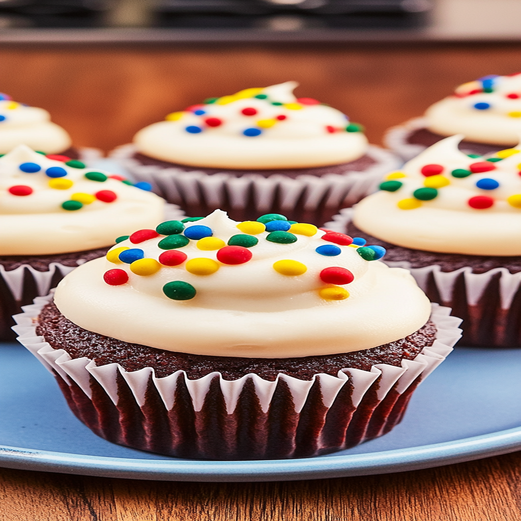 Recipe preparation for Holiday Lights Cupcakes