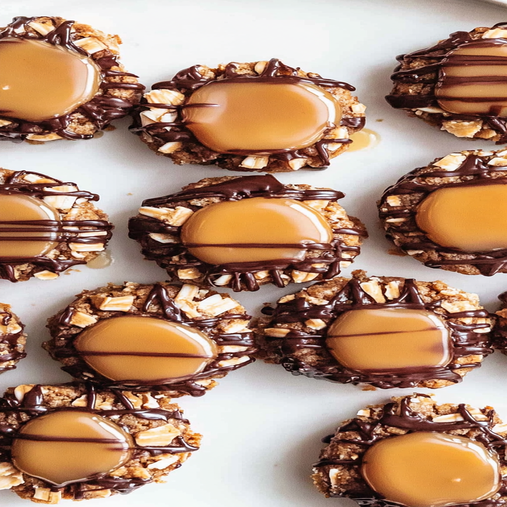 Recipe preparation for Turtle Thumbprint Cookies