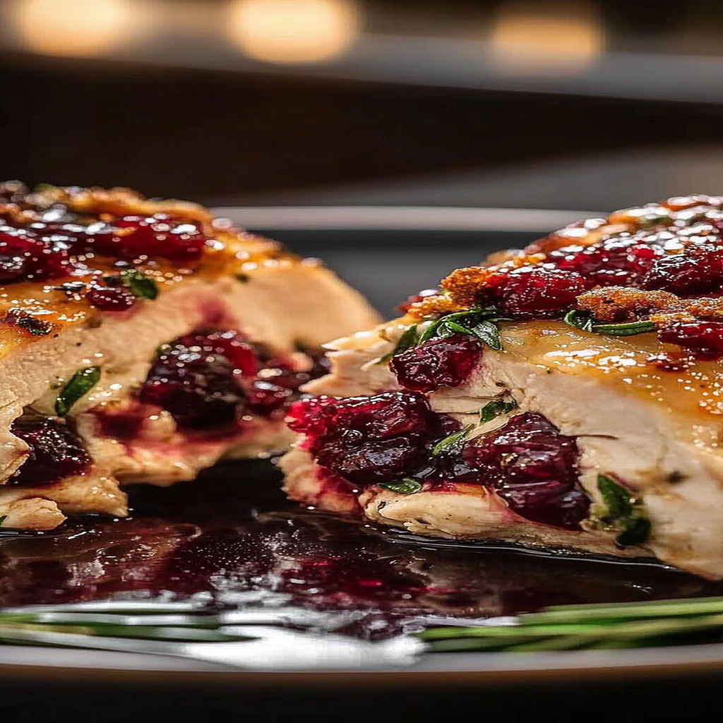 Recipe preparation for Impressive Cranberry Brie Stuffed Chicken