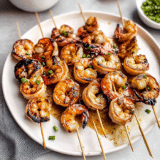 Garlic Butter Roasted Shrimp Skewers