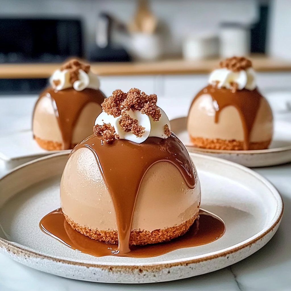 Recipe preparation for Gingerbread Latte Mousse Domes