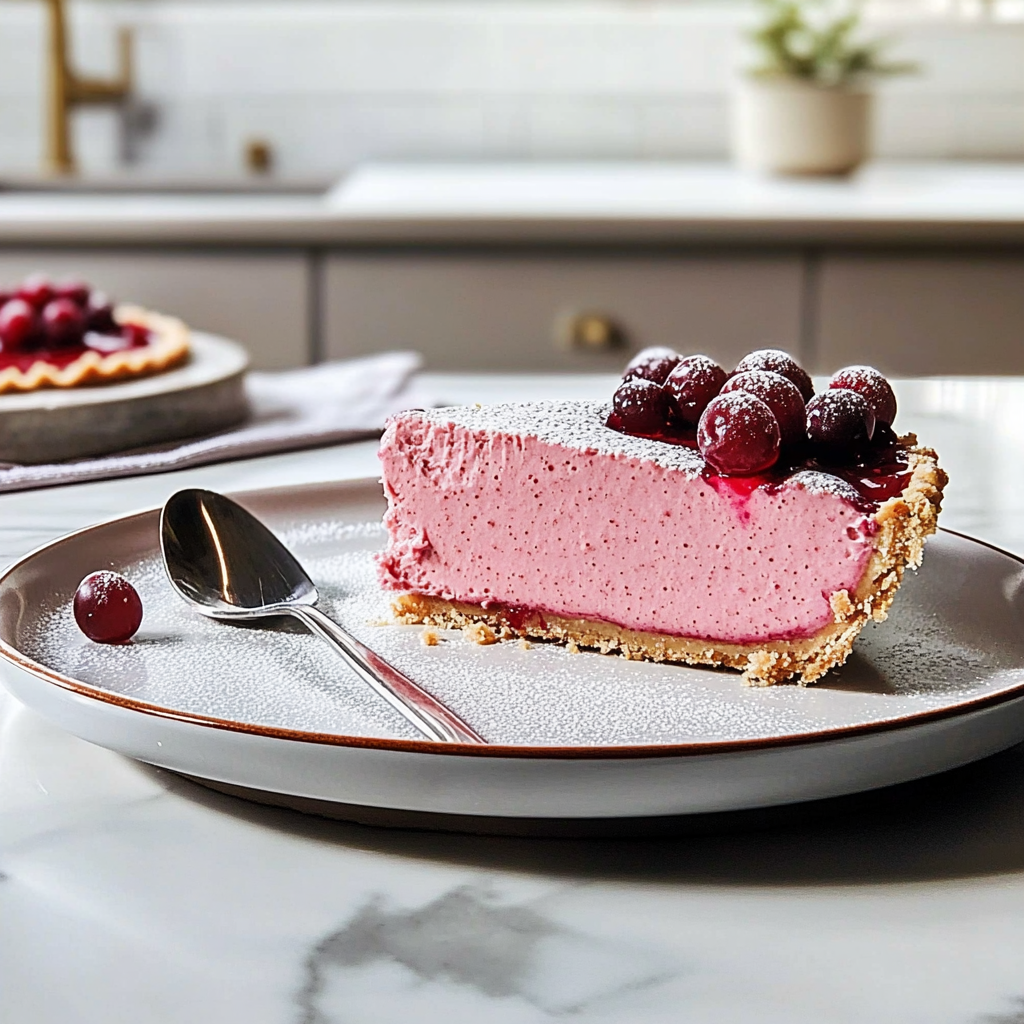 Recipe preparation for Cranberry Mousse Pie