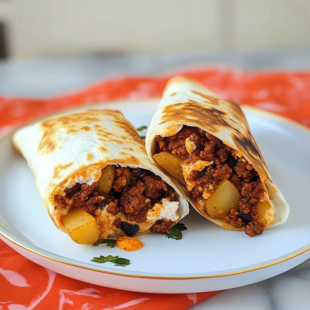 Recipe preparation for Chorizo and Potato Breakfast Burritos