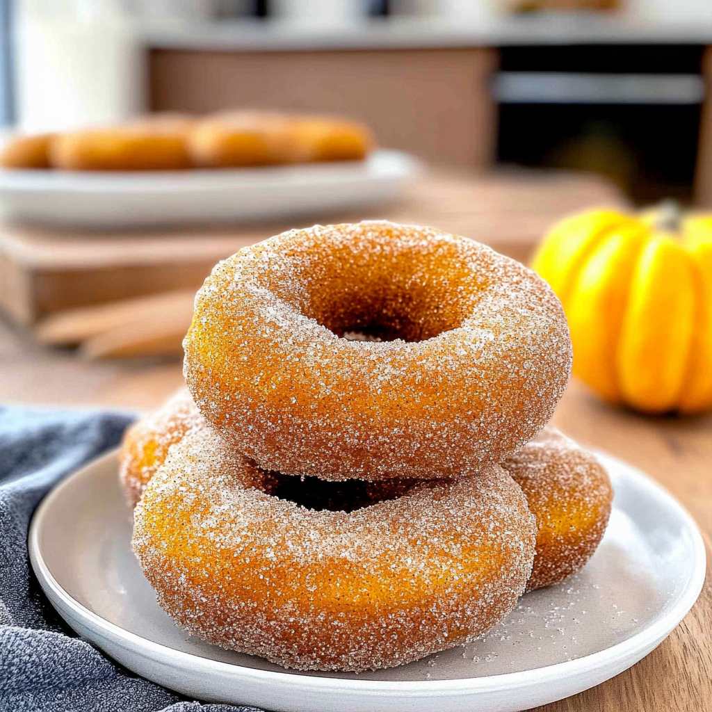 Recipe preparation for Pumpkin Spice Baked Donuts with Cinnamon Sugar