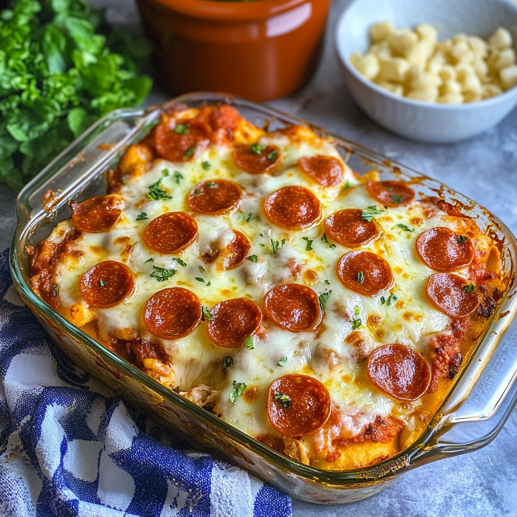 Recipe preparation for Bubble Up Pizza Casserole