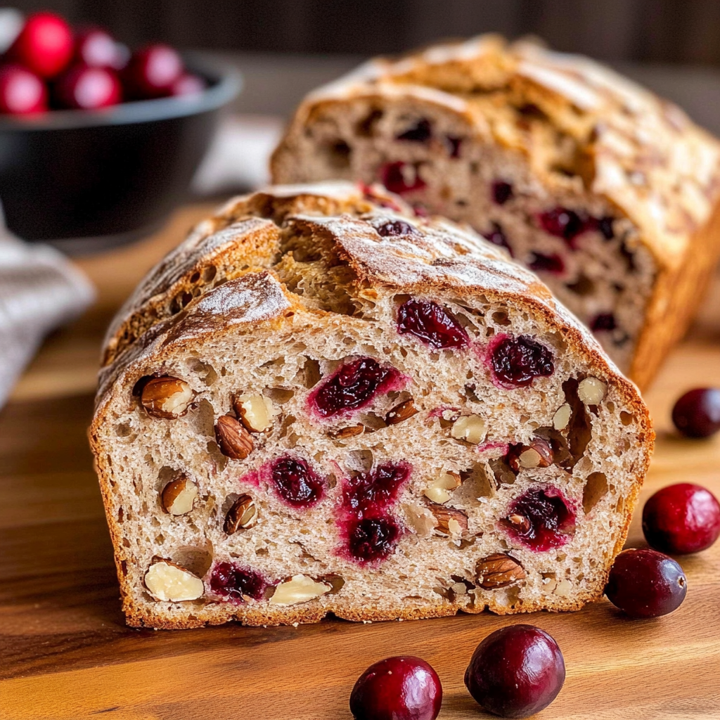 Recipe preparation for cranberry walnut sourdough bread